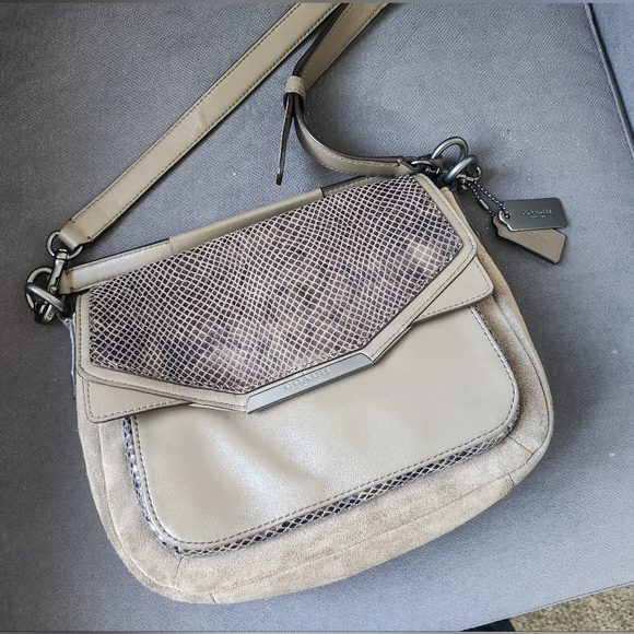 Coach Handbags - Coach Suede & Snakeskin Women's Bag